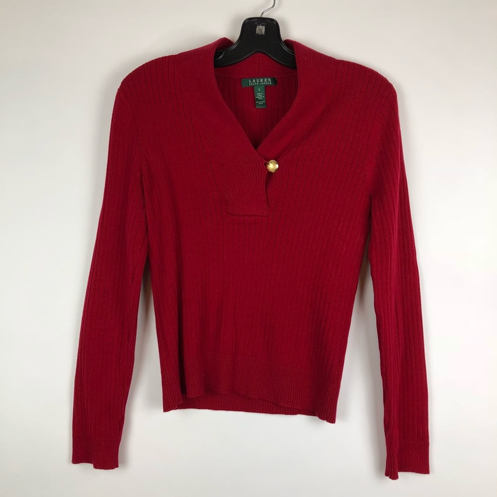 Ralph Lauren Pull Over Sweater Gold Button